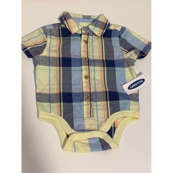 NWT Old Navy 0-3 m plaid onesie - Picture 1 of 5
